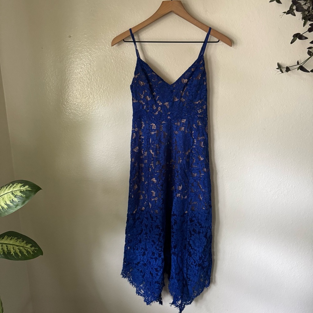 Lulus | One Wish Royal Blue Lace Midi Dress - Picture 2 of 7
